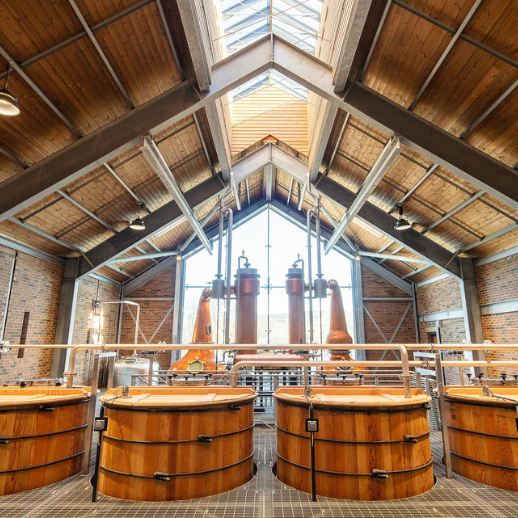 inside the whiskey distillery at ad gefrin