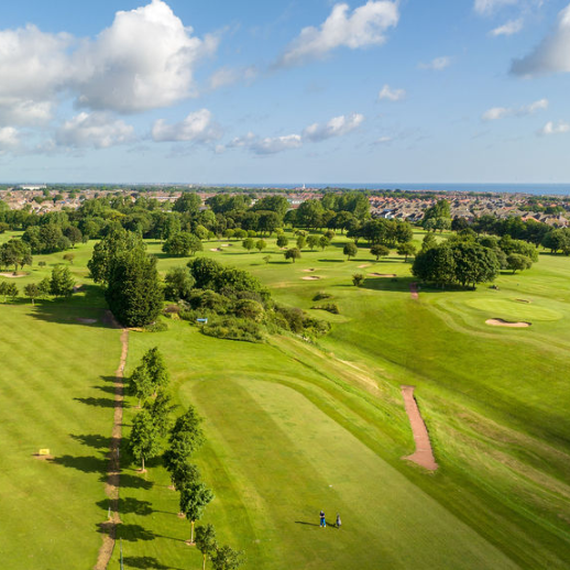 Drone view of Tynemouth Golf Club in Northumberland