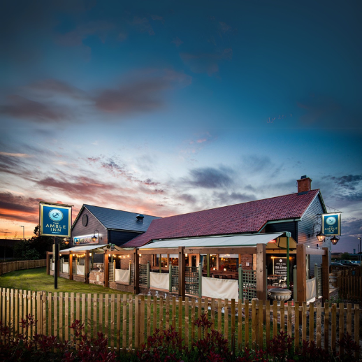 Sunset at The Amble Inn